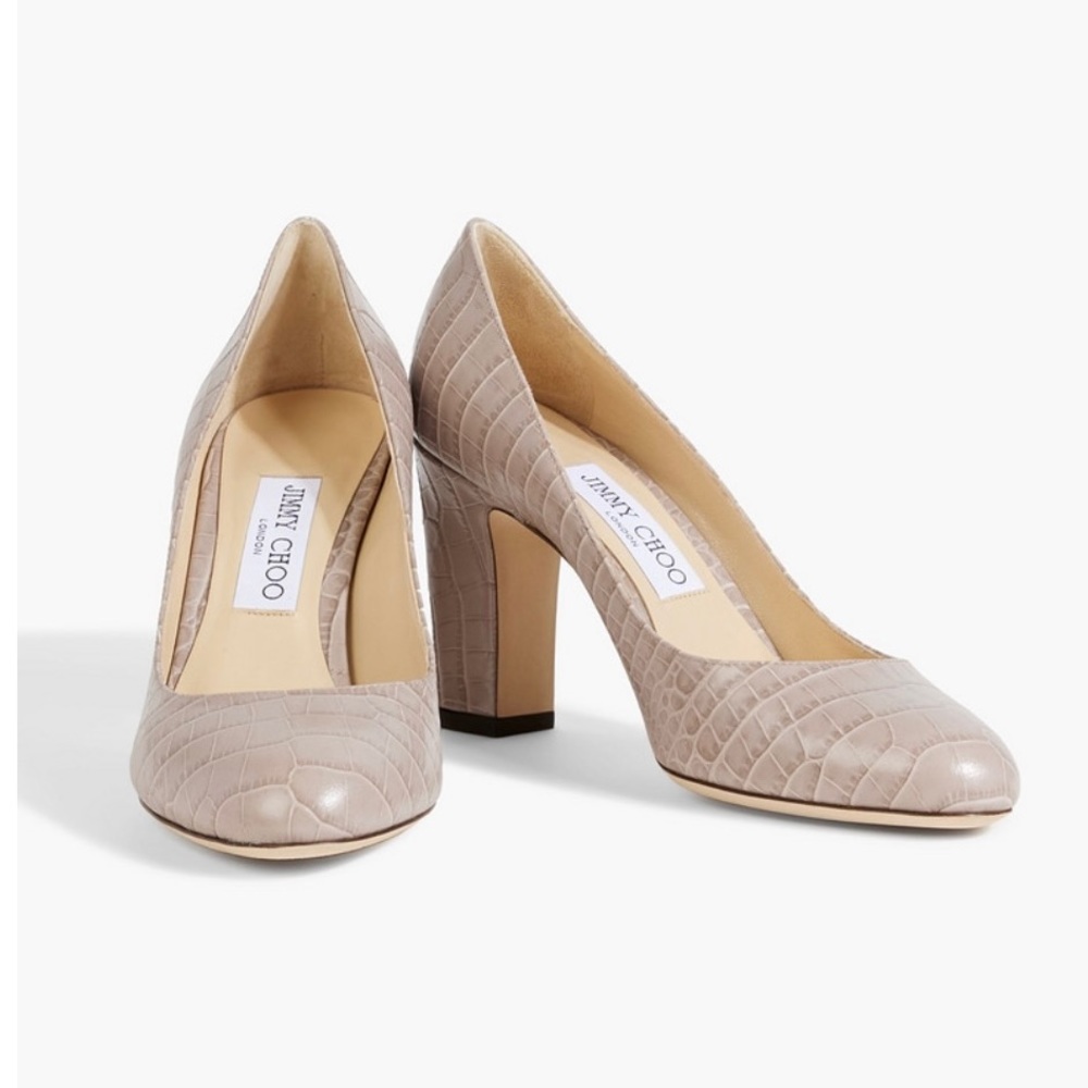 Jimmy Choo Billie 85 croc effect leather pumps 39.5